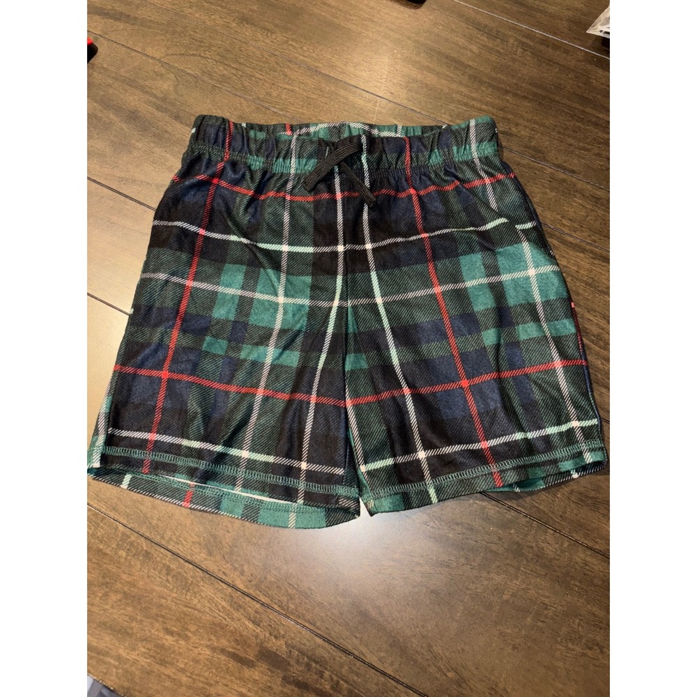 Cat & Jack Boys Green Plaid Pajama Shorts Size M 8 Sleepwear Flame Resistant